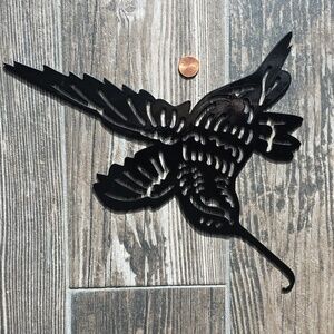 Black Powder Coated Hummingbird Feeder Or Wall Art